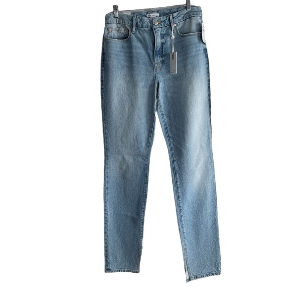 GOOD AMERICAN Light Blue Side Leg Slit Jeans Size 8/29 NWT - Picture 1 of 9